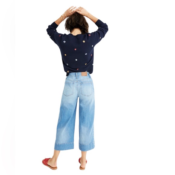 Madewell•Wide Leg Cropped Delancey Wash Denim Jeans - Picture 2 of 9